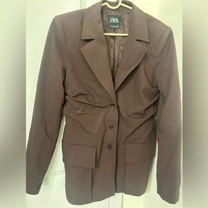 ZARA Women's Tailored Brown Blazer Jacket. XL